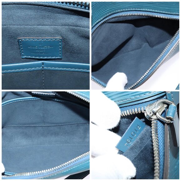 LOUIS VUITTON Epi Neo-Osh Clutch Bag Cyan LV Auth 120827 - Picture 15 of 16